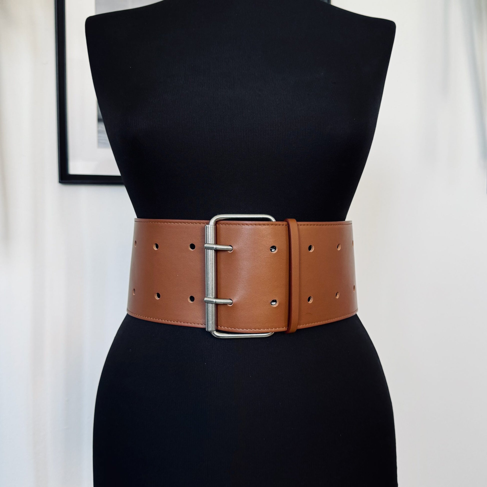 Brown leather corset belt – Oversized by Aria Margo