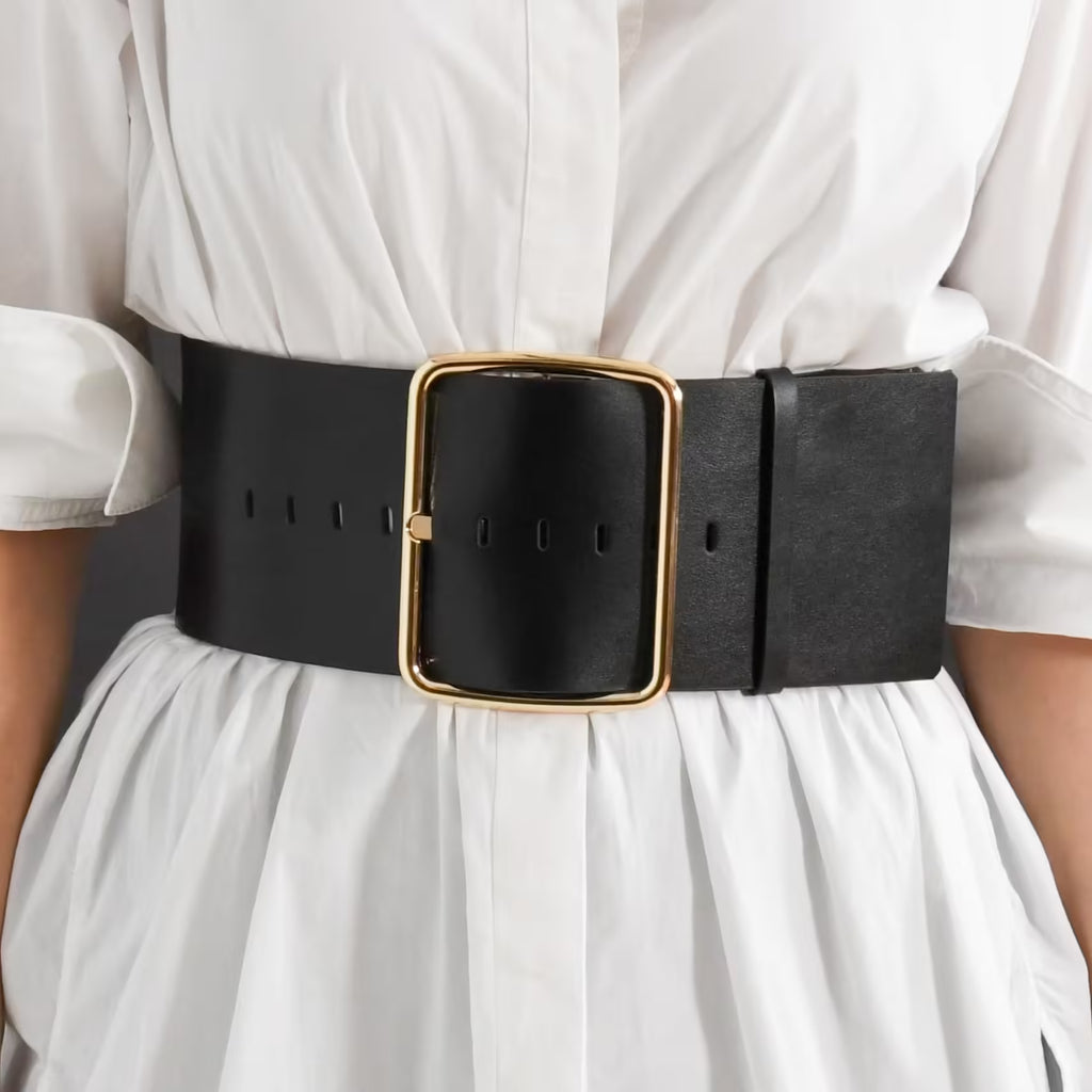 Black leather corset belt – Oversized by Aria Margo
