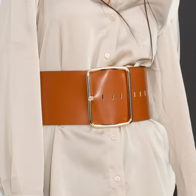 Brown leather corset belt – Oversized by Aria Margo