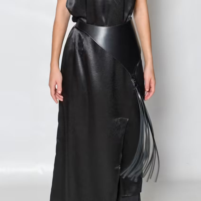 Black leather corset belt –  by Aria Margo