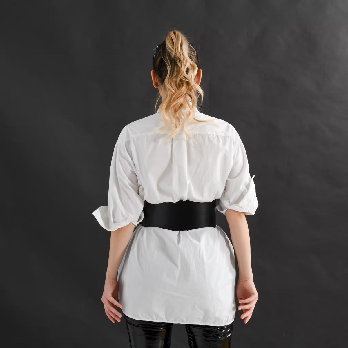 Black leather corset belt – Oversized by Aria Margo