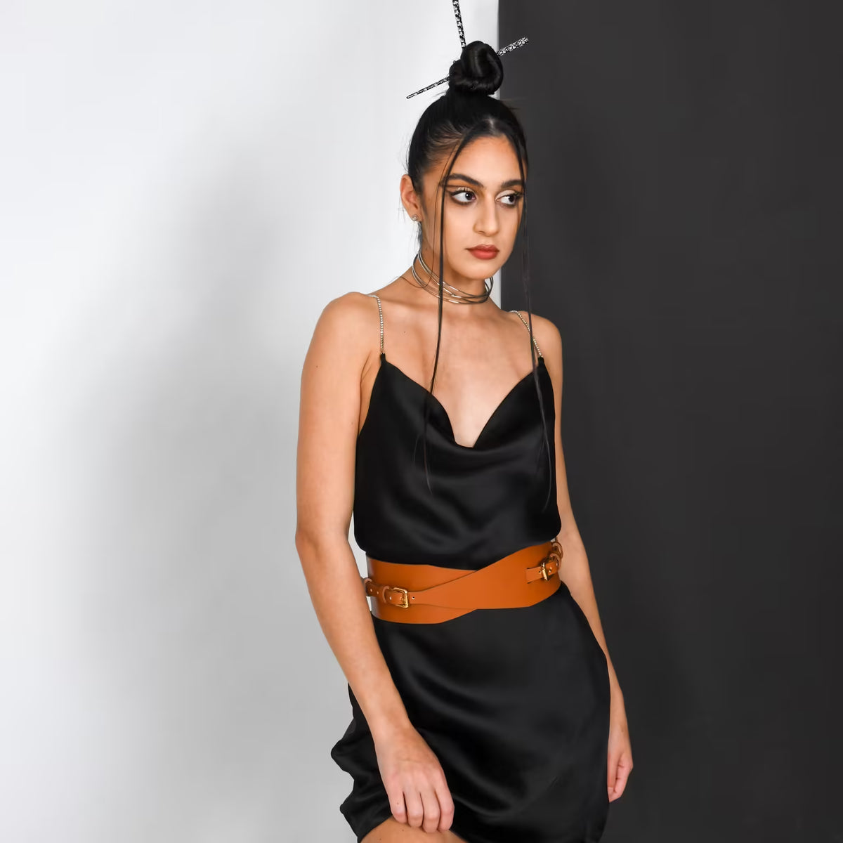Brown leather corset belt – Wrap by Aria Margo