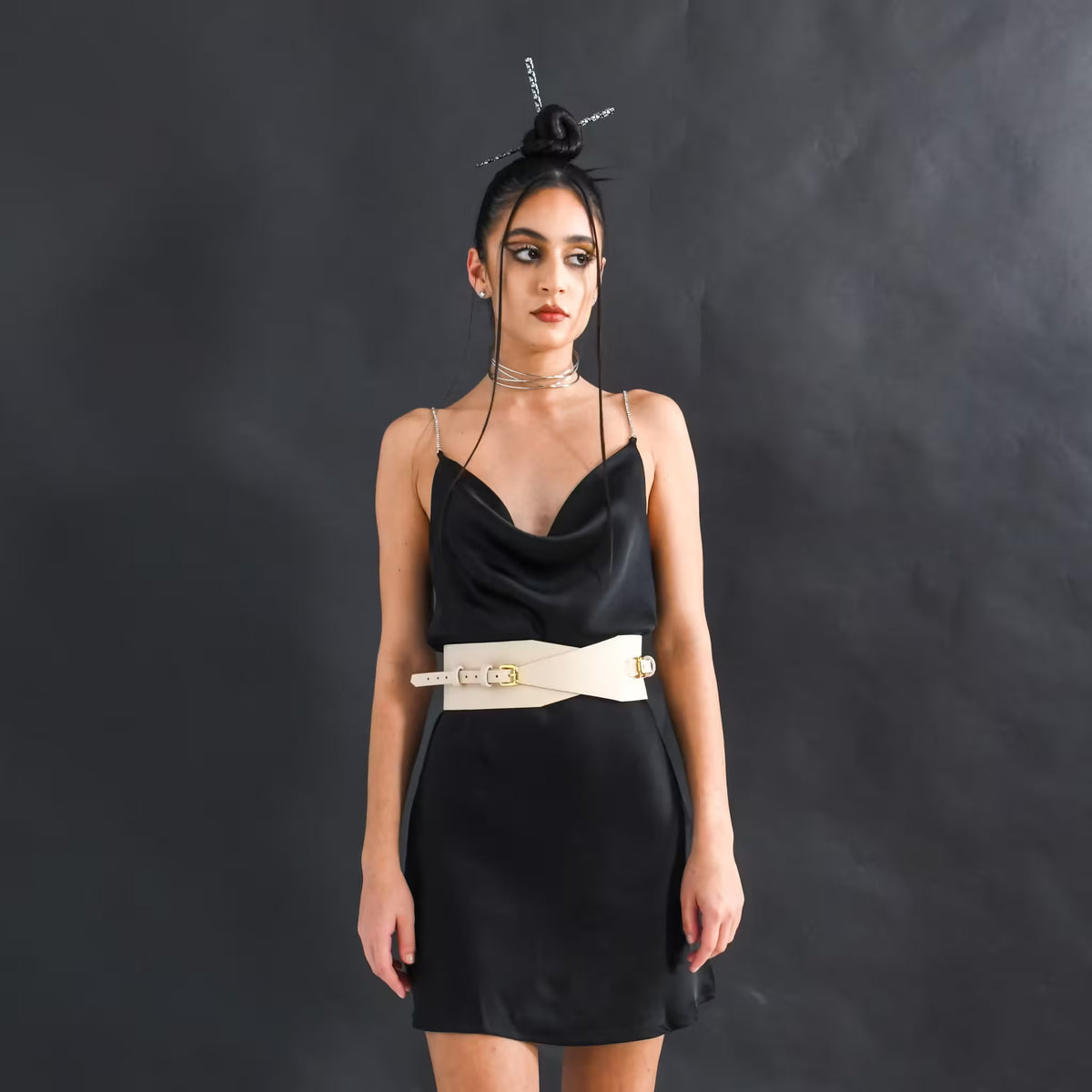 Beige leather corset belt – Wrap by Aria Margo