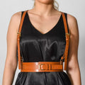 Brown leather corset belt – Harness by Aria Margo