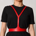 Red leather corset belt – Harness by Aria Margo