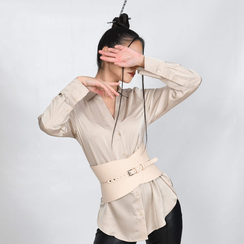 Nude Leather Corset Belt