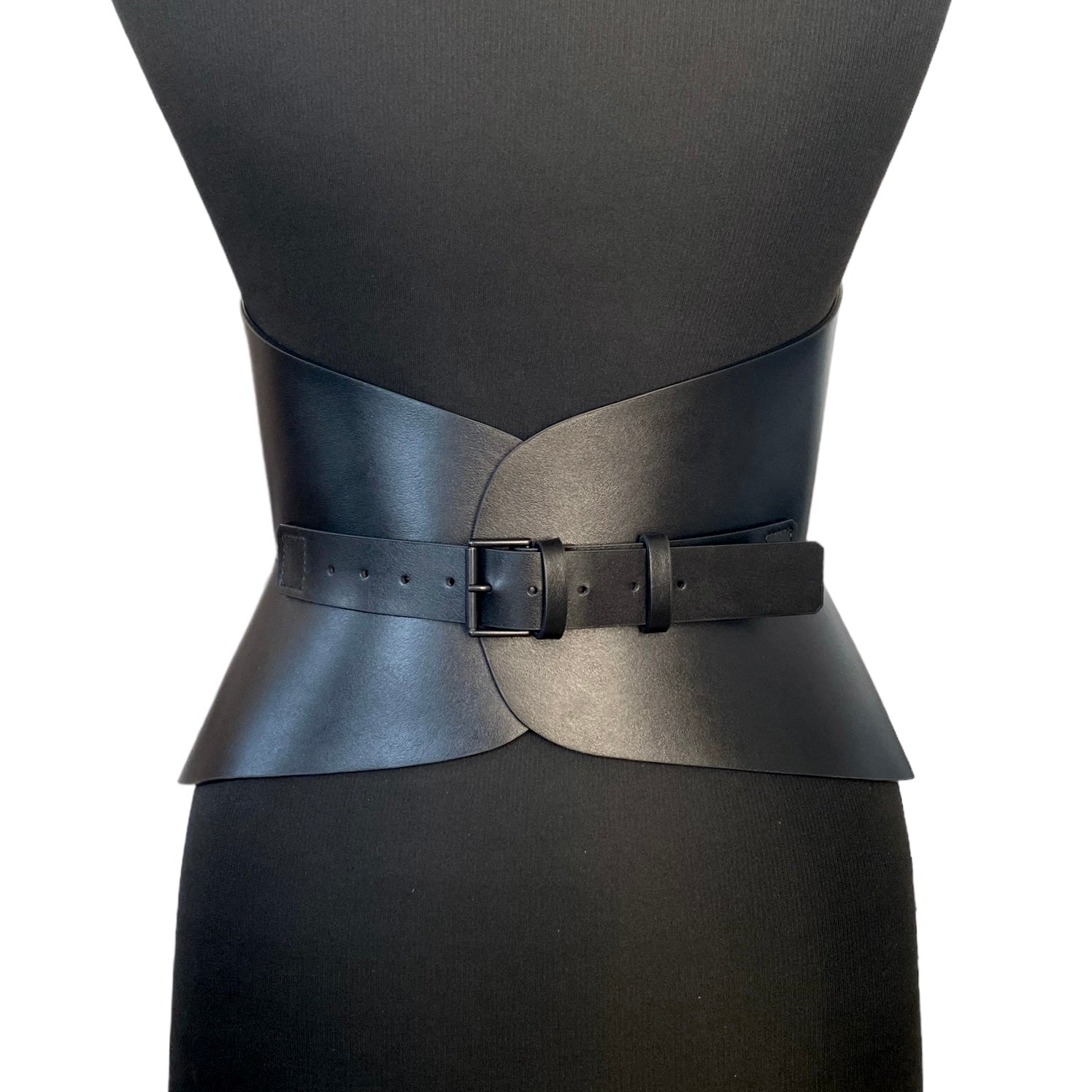 Black leather corset belt – Audrey by Aria Margo