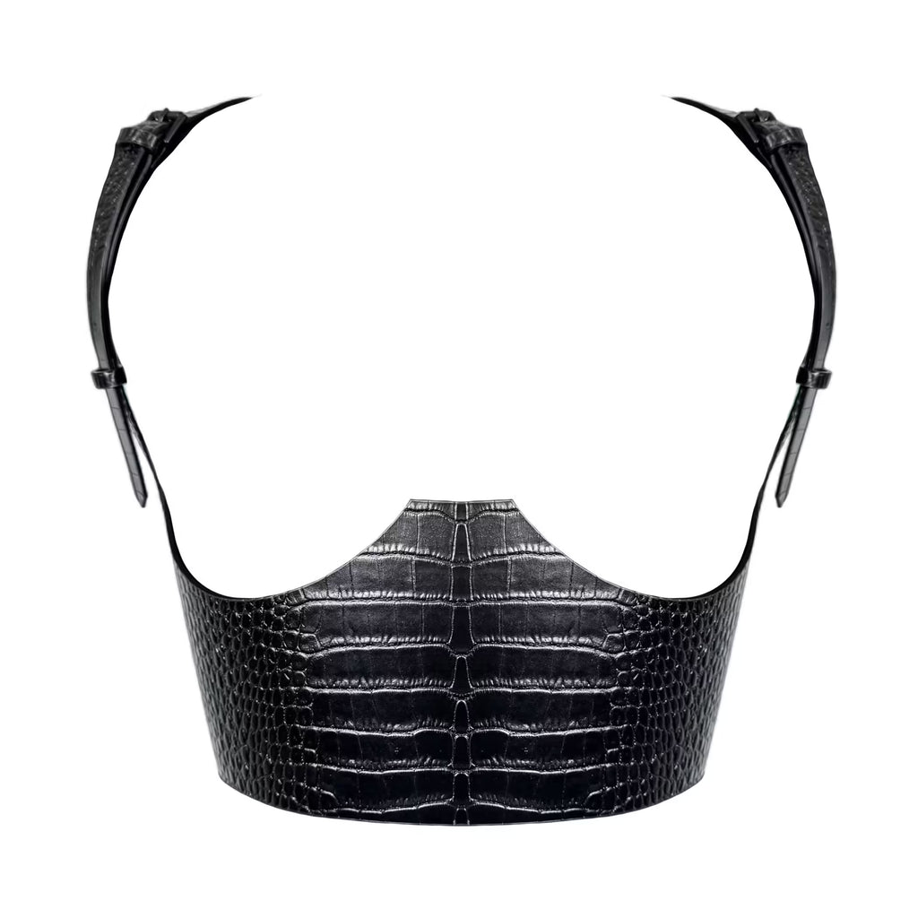 Black leather corset belt – Under-bust by Aria Margo
