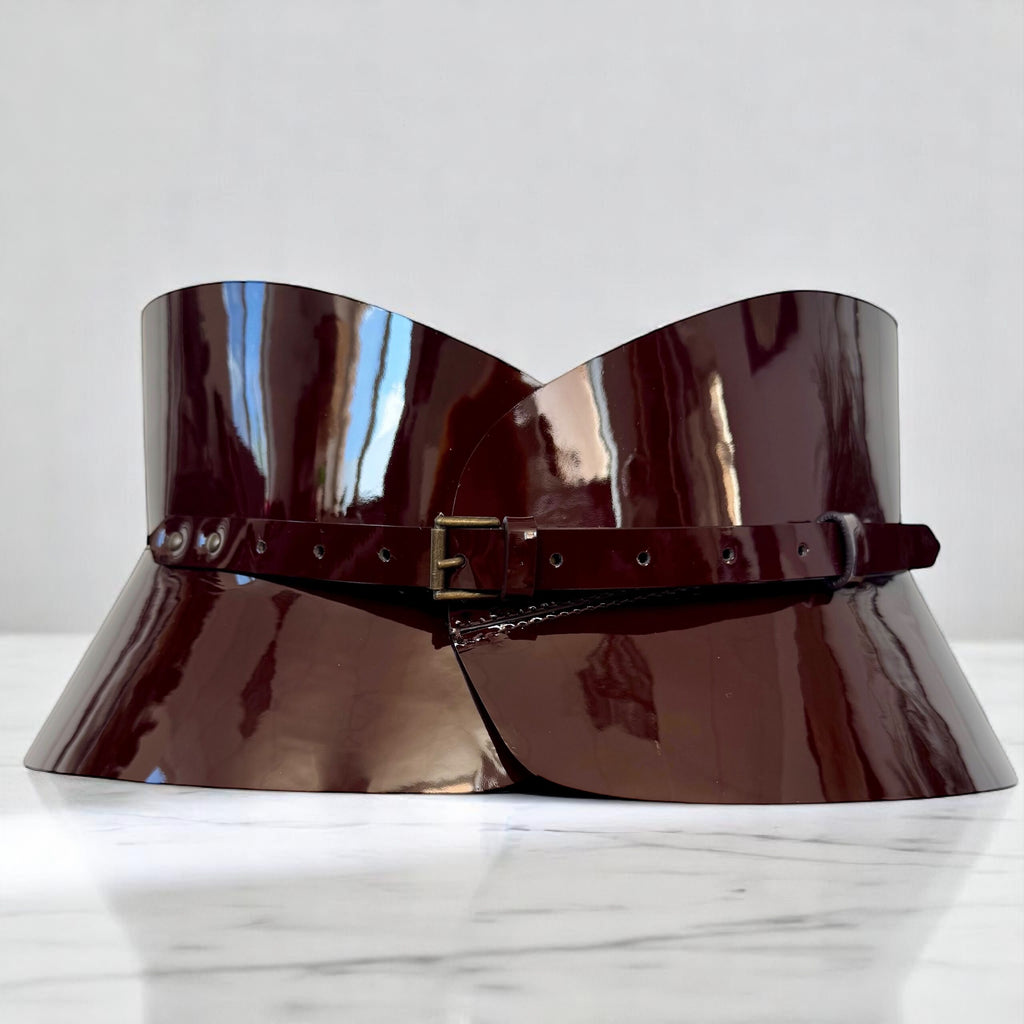 Brown leather corset belt – Hourglass by Aria Margo