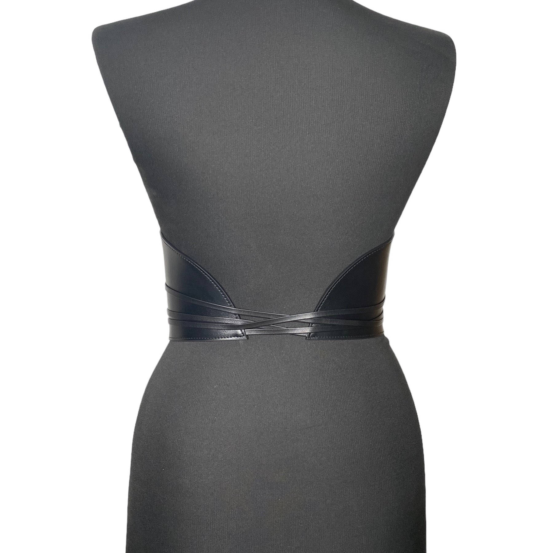 Black leather corset belt – Cord by Aria Margo