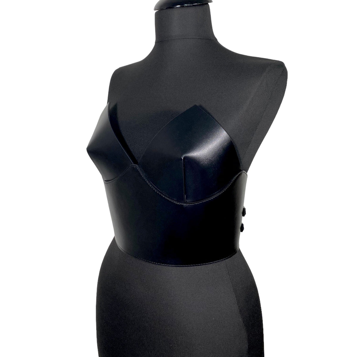 Black leather corset belt – Crown Top by Aria Margo