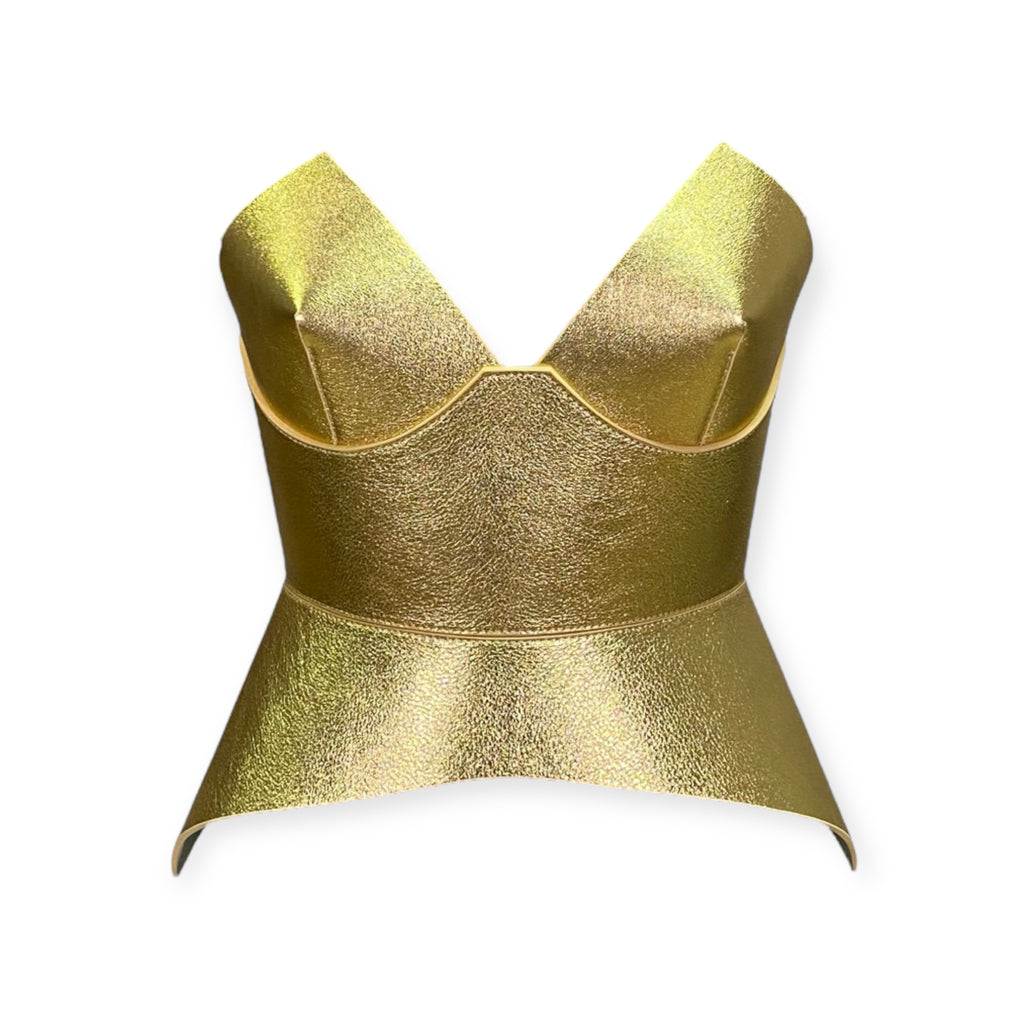 Gold leather corset belt – Full body by Aria Margo