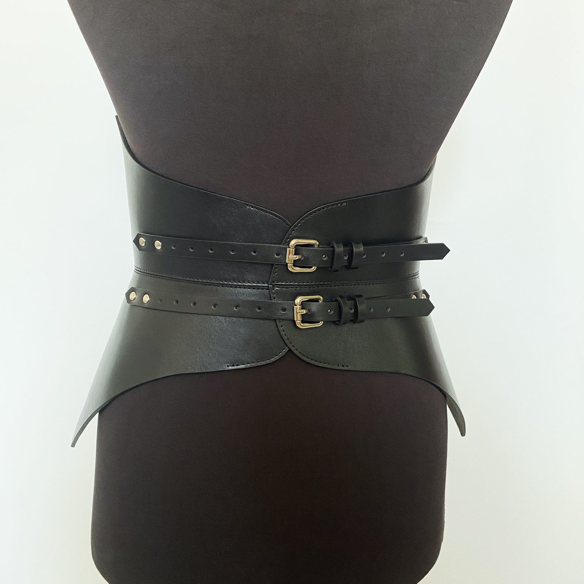 Black leather corset belt – Full body by Aria Margo