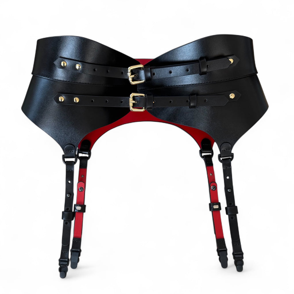Black leather corset belt –  by Aria Margo