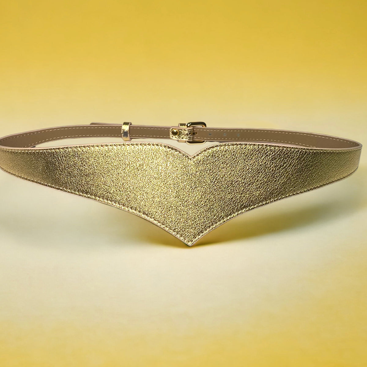 Gold leather corset belt – Heart by Aria Margo