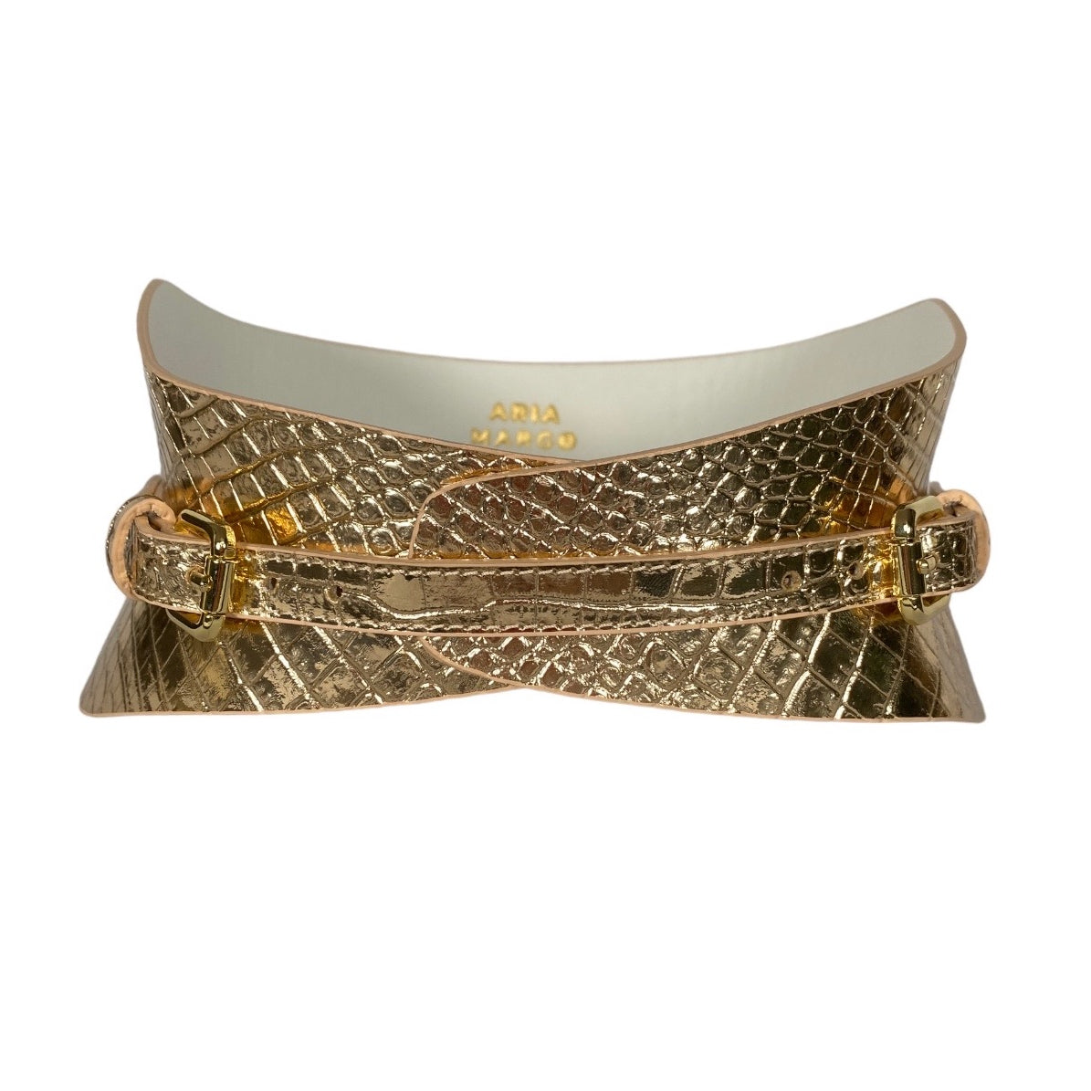 Gold leather corset belt – Slim by Aria Margo