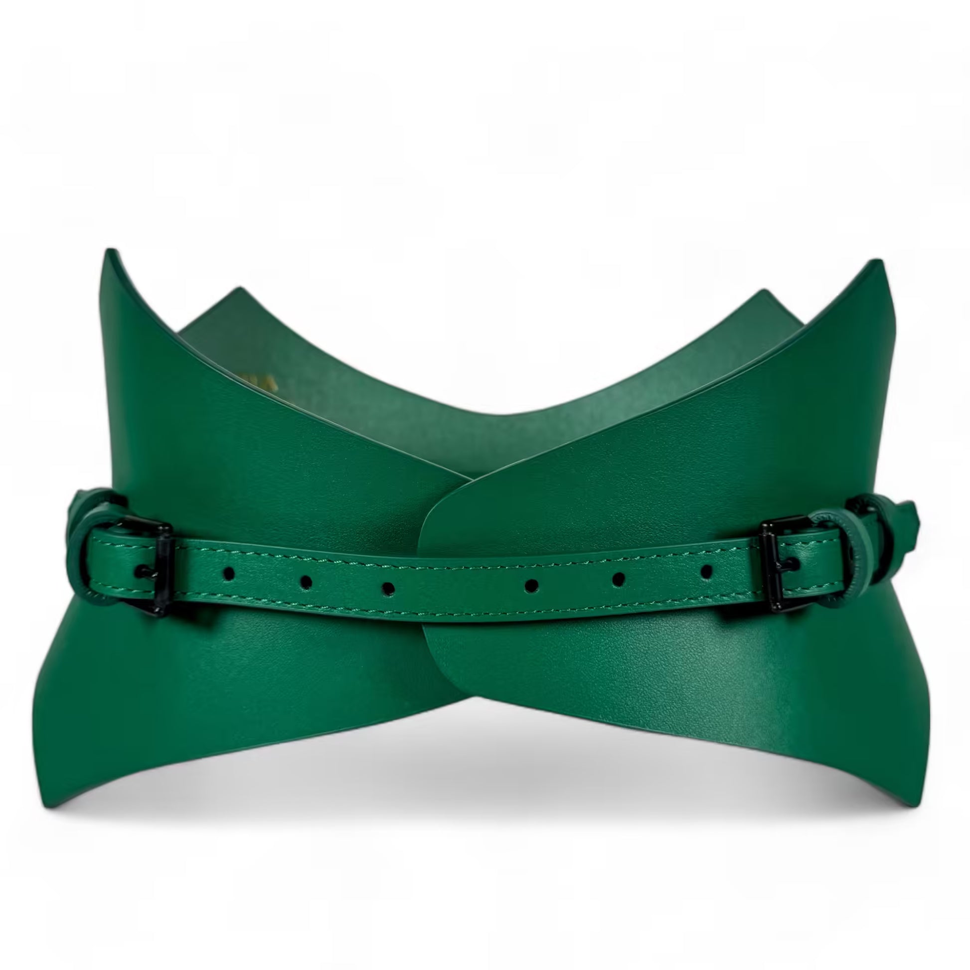 Green leather corset belt – Thorns by Aria Margo