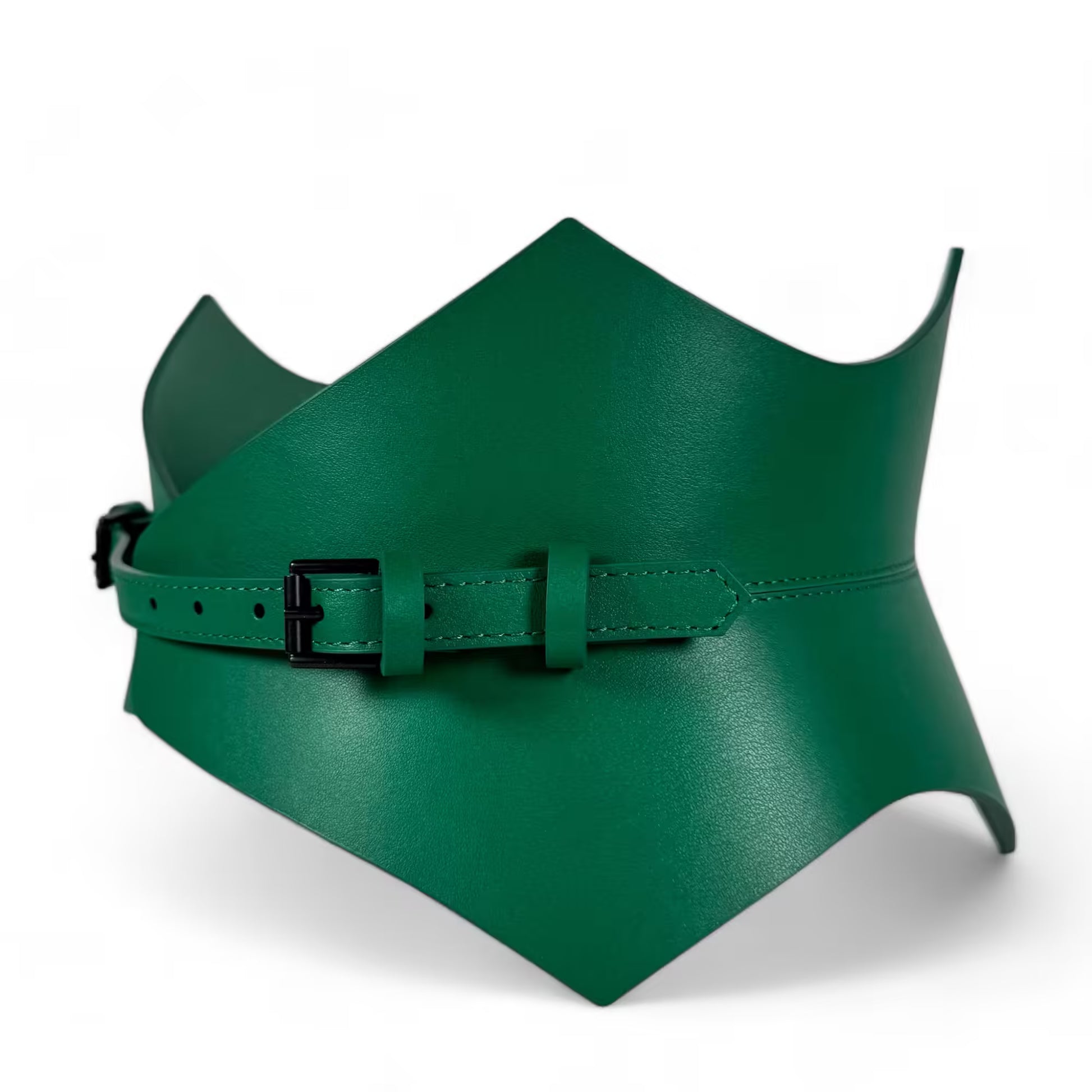Green leather corset belt – Thorns by Aria Margo
