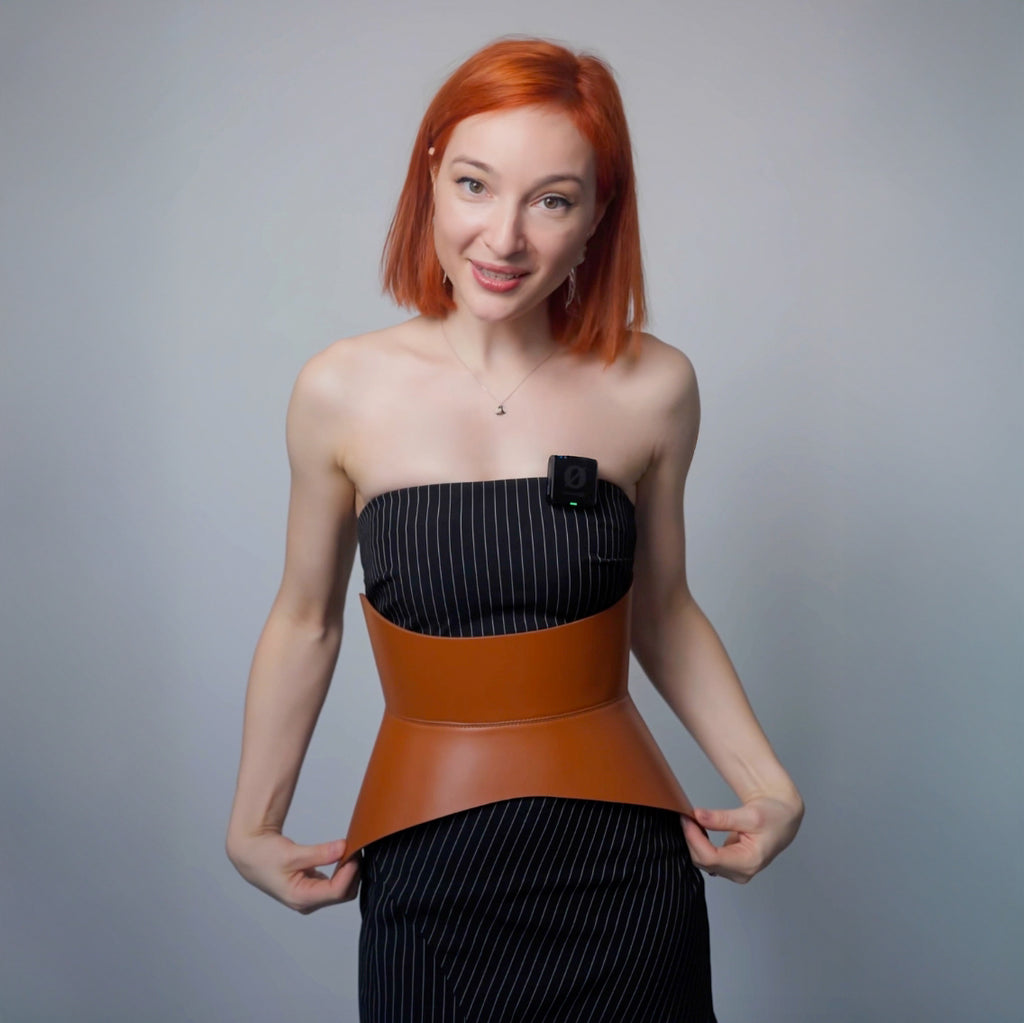 Brown leather corset belt – Hallo by Aria Margo
