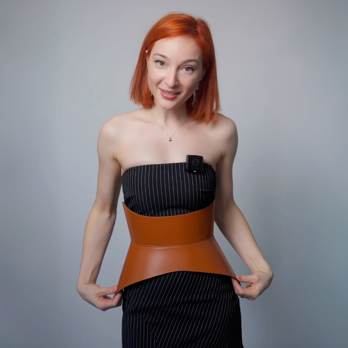 Brown leather corset belt – Hallo by Aria Margo