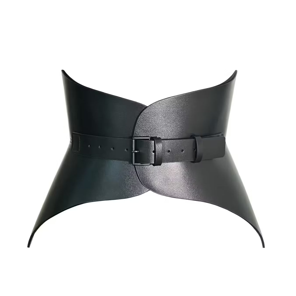 Black leather corset belt – Hallo by Aria Margo