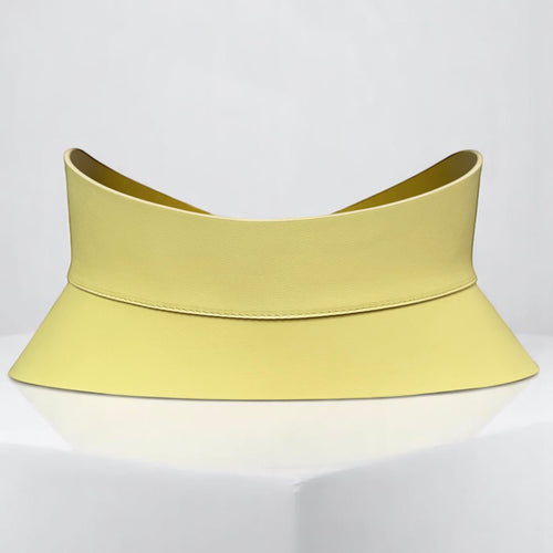 Yellow leather corset belt – Hourglass by Aria Margo