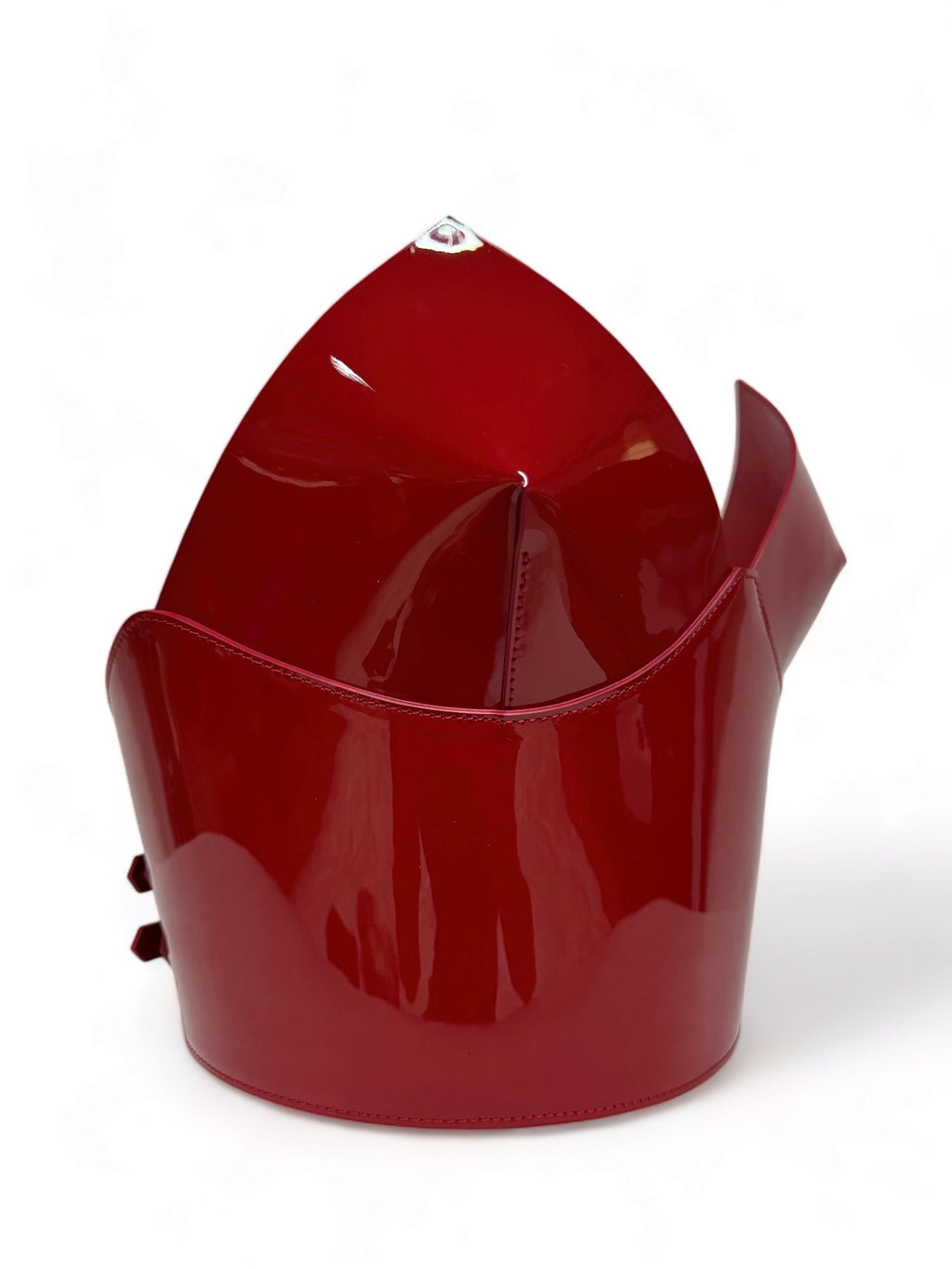 Red leather corset belt – Crown Top by Aria Margo