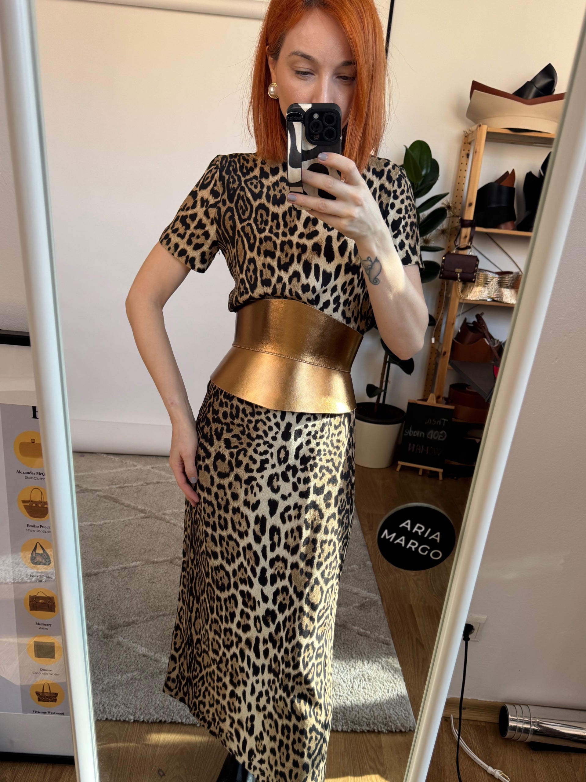Gold leather corset belt – Hourglass by Aria Margo