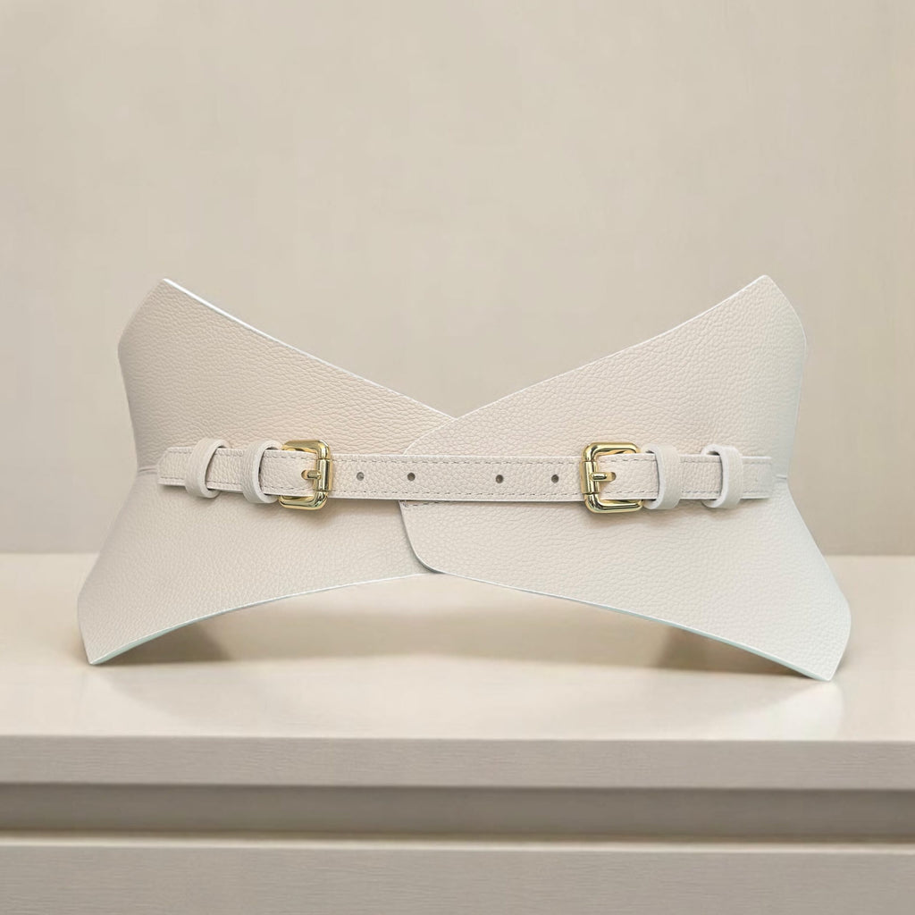 Beige leather corset belt – Thorns by Aria Margo