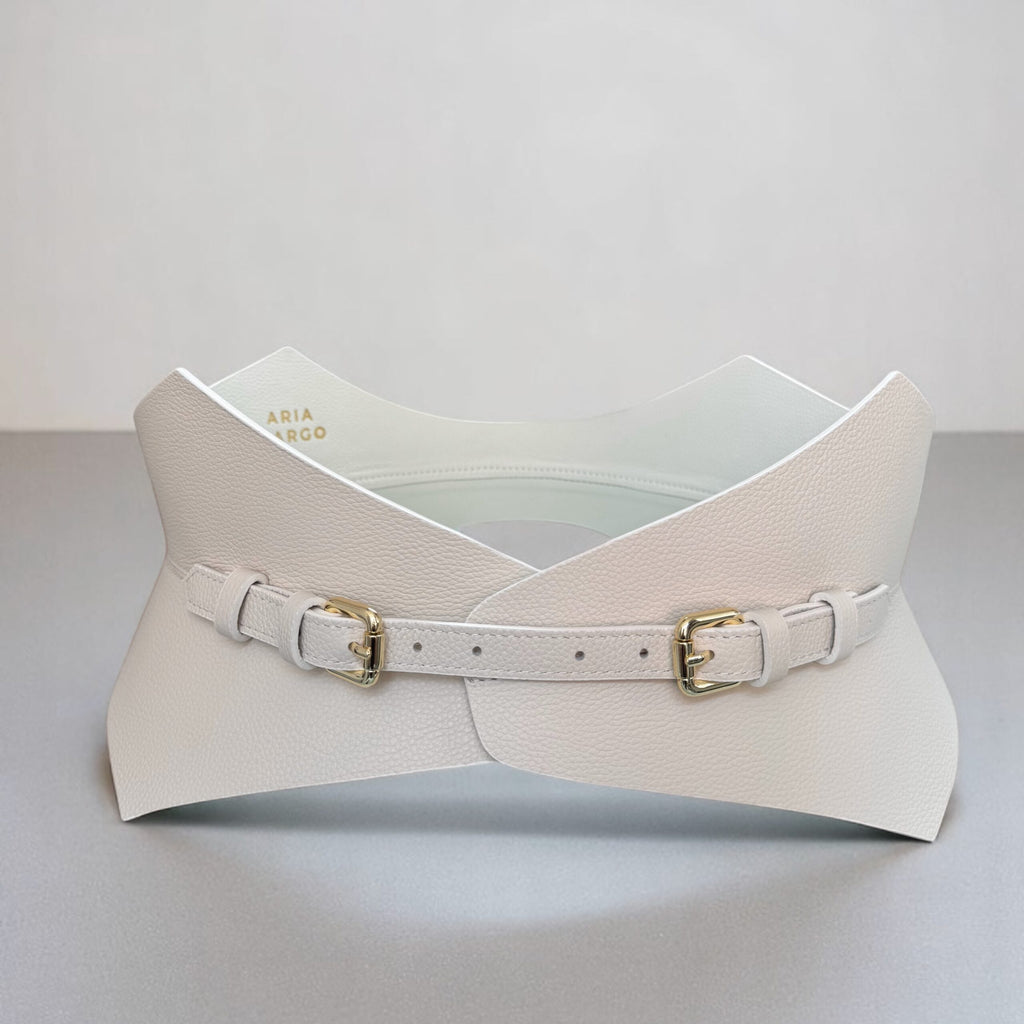Beige leather corset belt – Thorns by Aria Margo