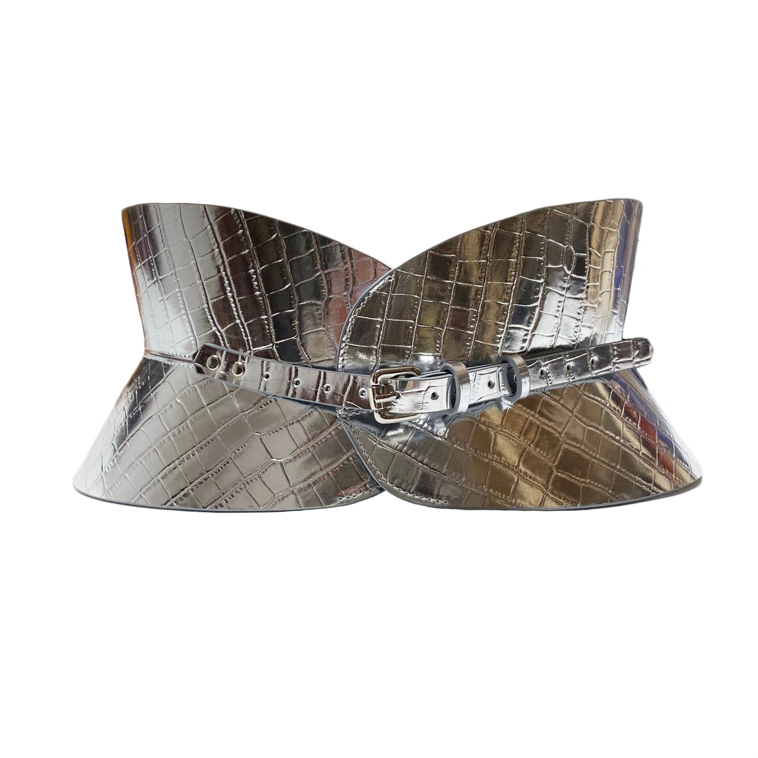 Silver leather corset belt – Hourglass by Aria Margo