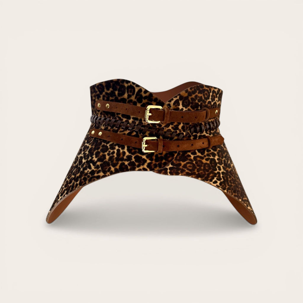 Brown leather corset belt – Hallo by Aria Margo