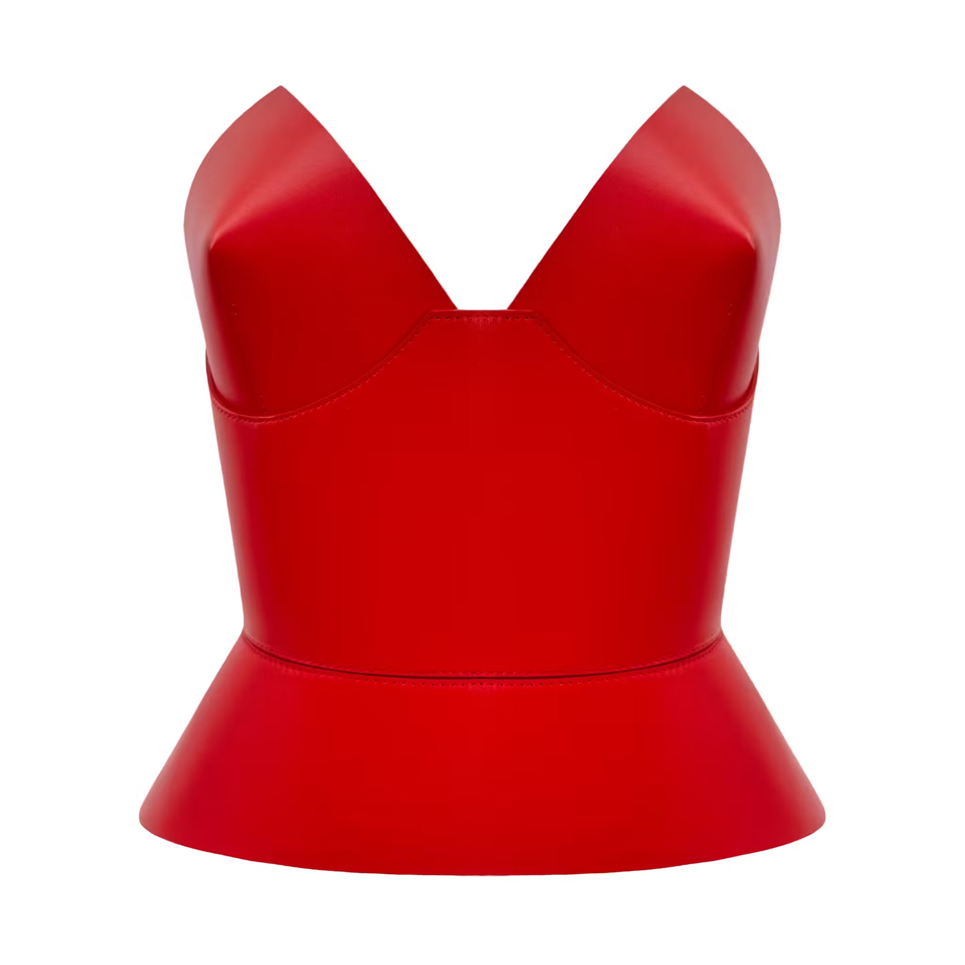 Red leather corset belt – Round Body by Aria Margo