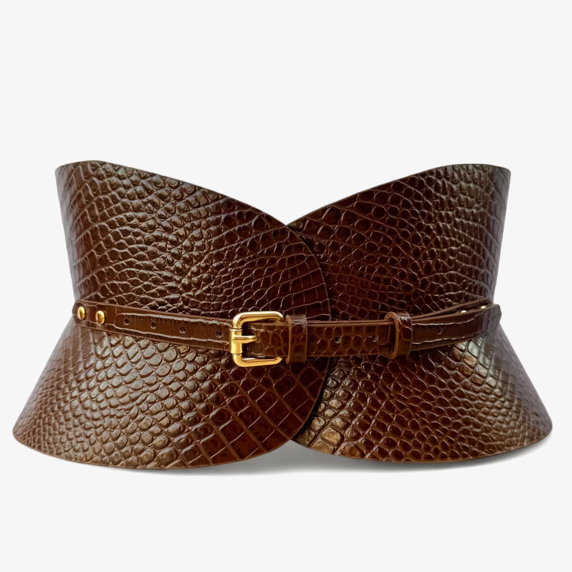 Brown leather corset belt – Hourglass by Aria Margo