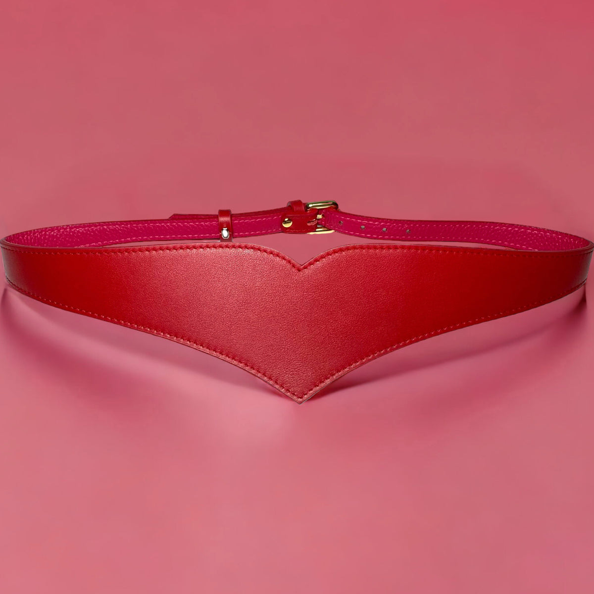 Red leather corset belt – Heart by Aria Margo