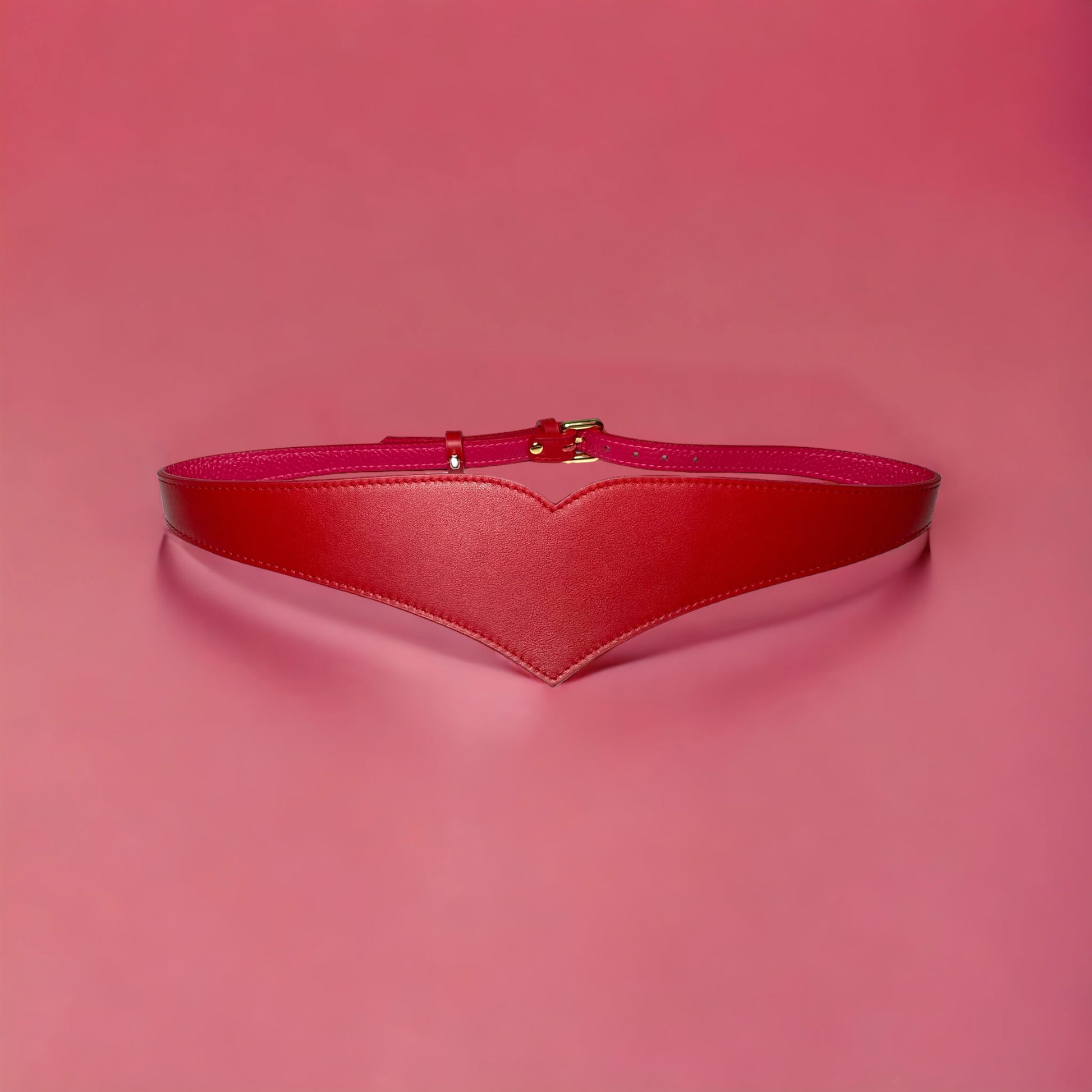 Red leather corset belt – Heart by Aria Margo