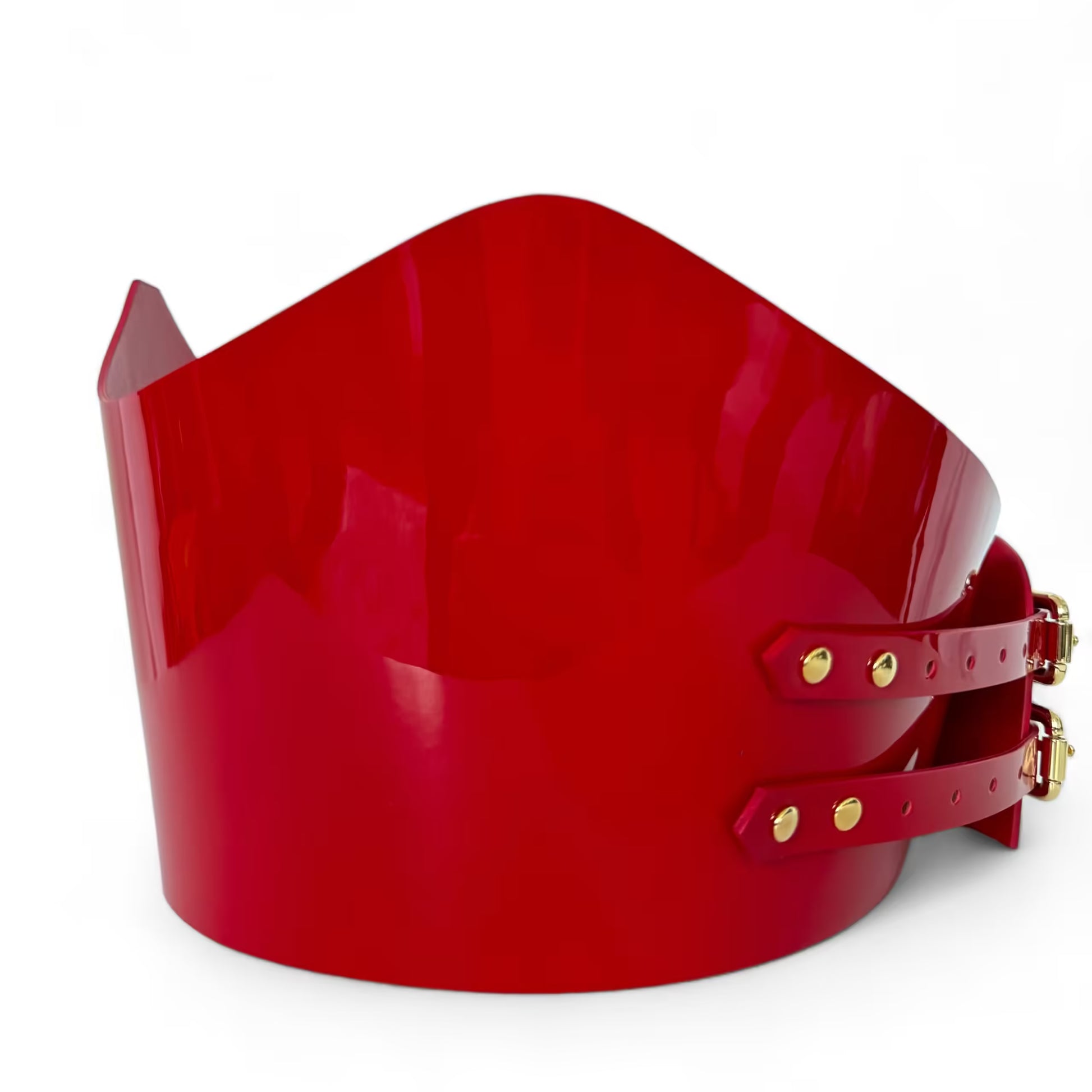 Red leather corset belt – Crown by Aria Margo