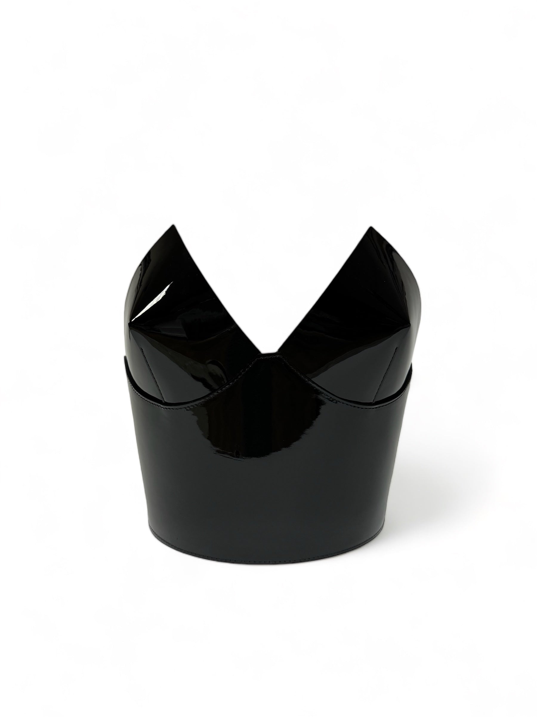 Black leather corset belt – Crown Top by Aria Margo