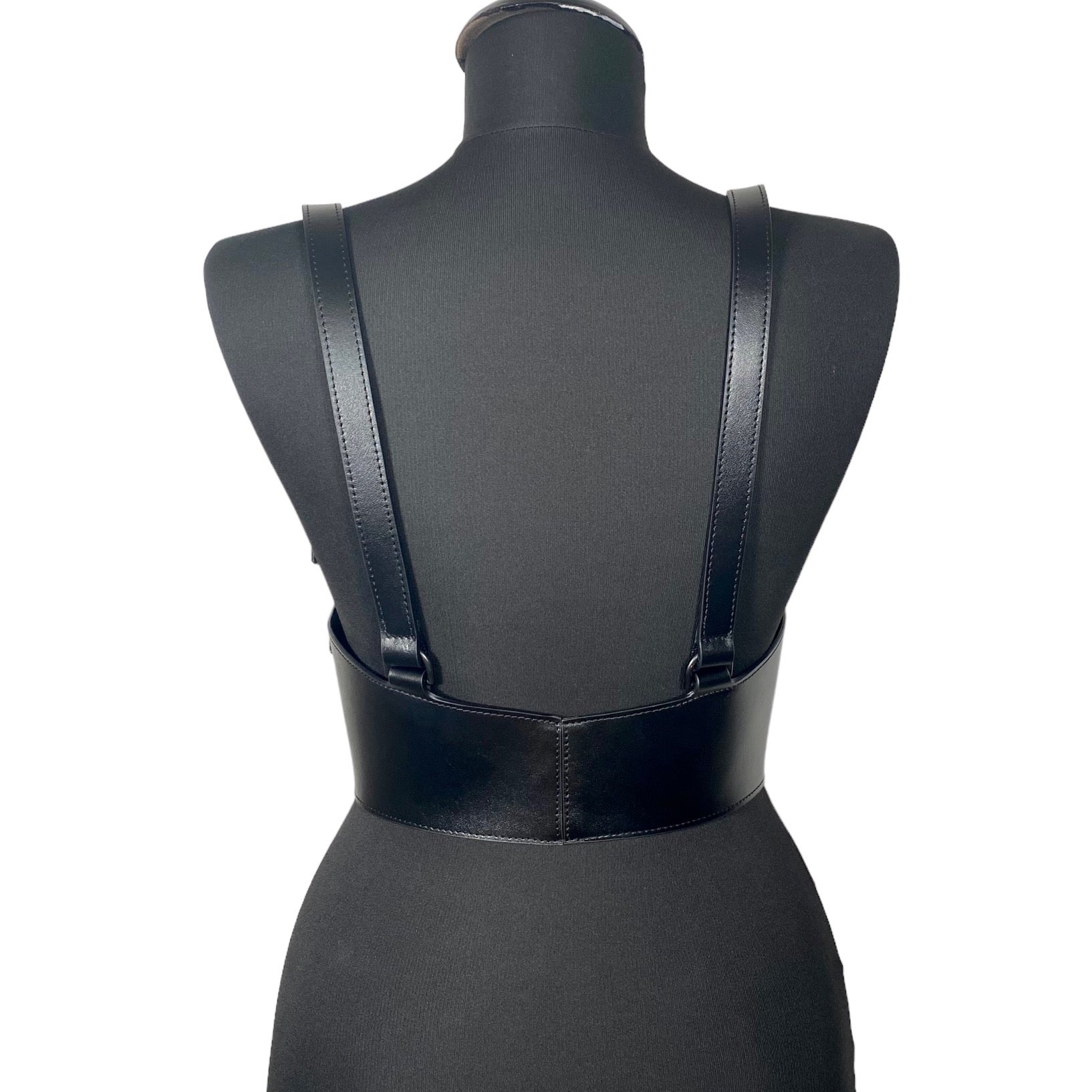 Black leather corset belt – Under-bust by Aria Margo