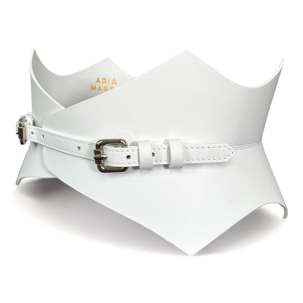 White leather corset belt – Thorns by Aria Margo