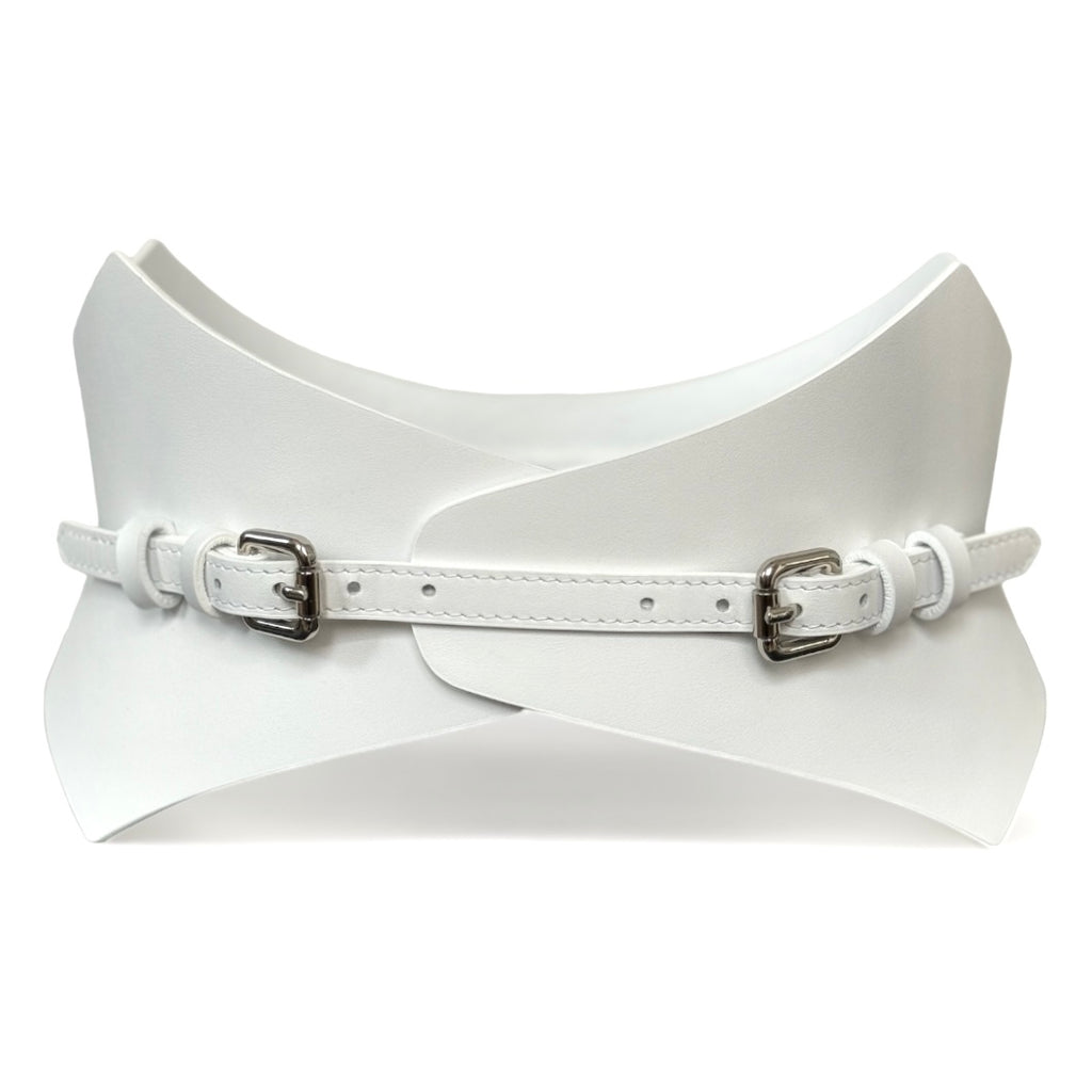 White leather corset belt – Thorns by Aria Margo
