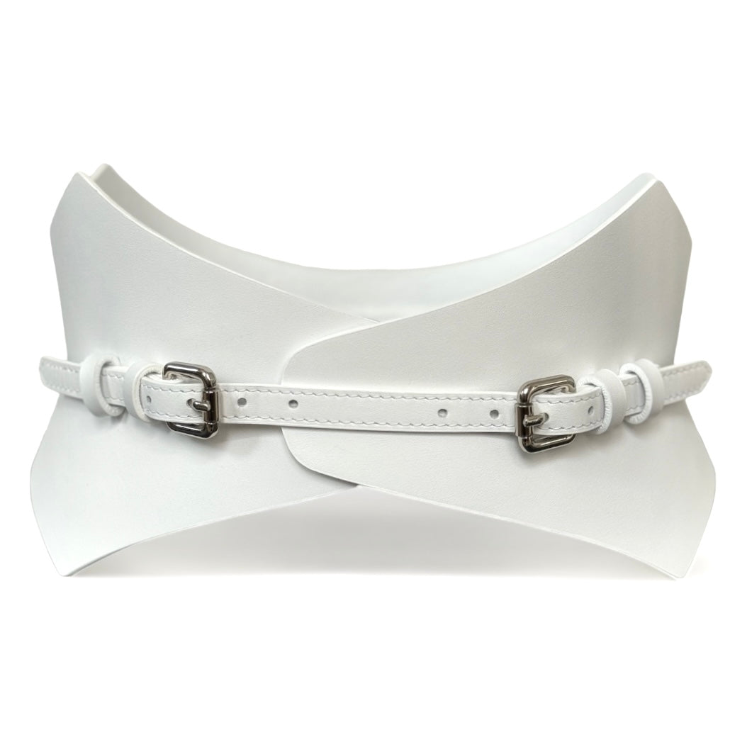White leather corset belt – Thorns by Aria Margo