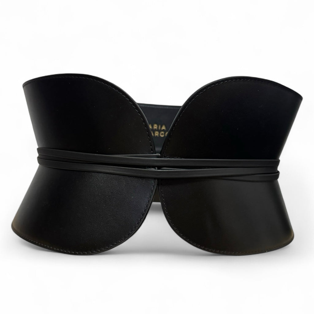 Brown leather corset belt – Wide by Aria Margo