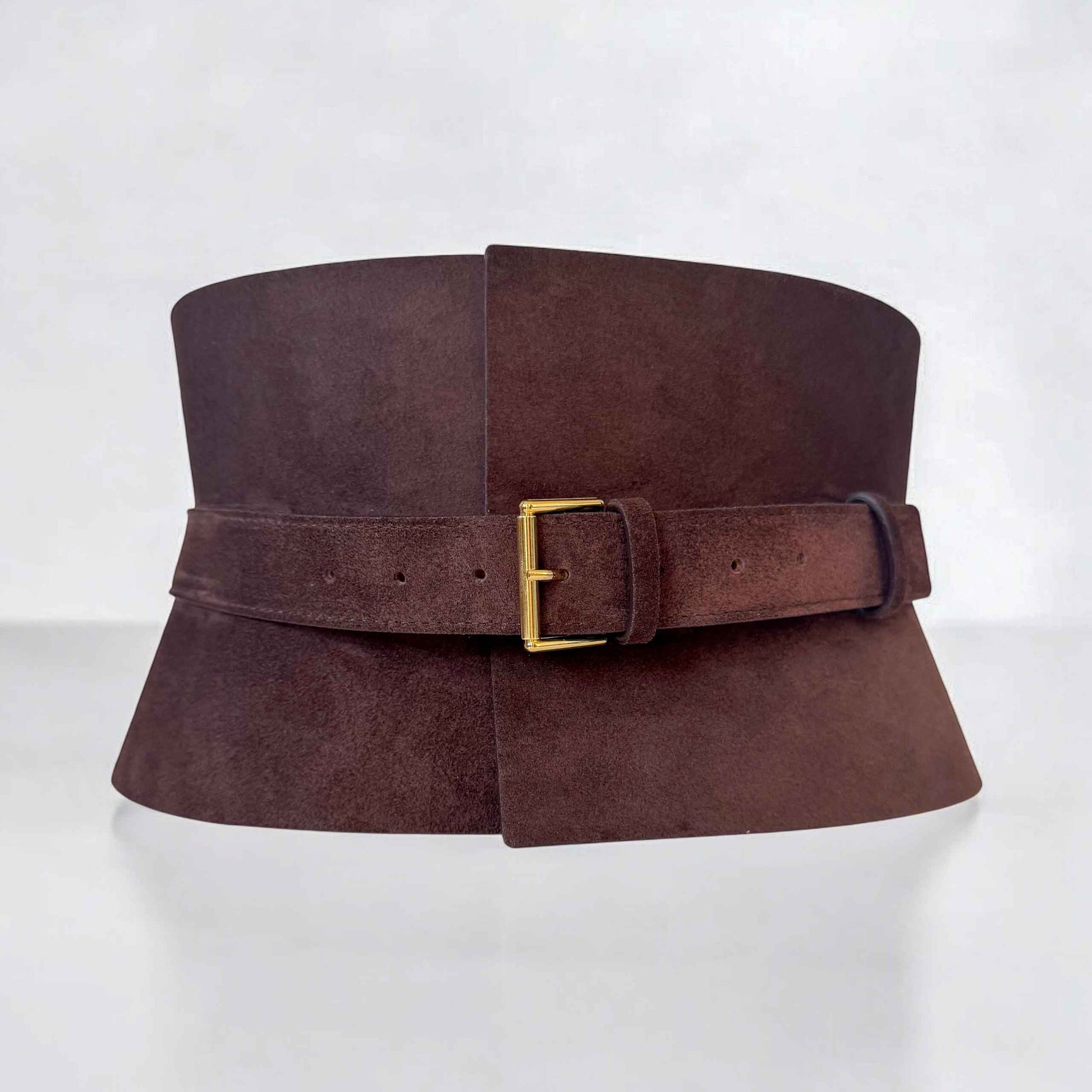 Brown leather corset belt – Wide by Aria Margo