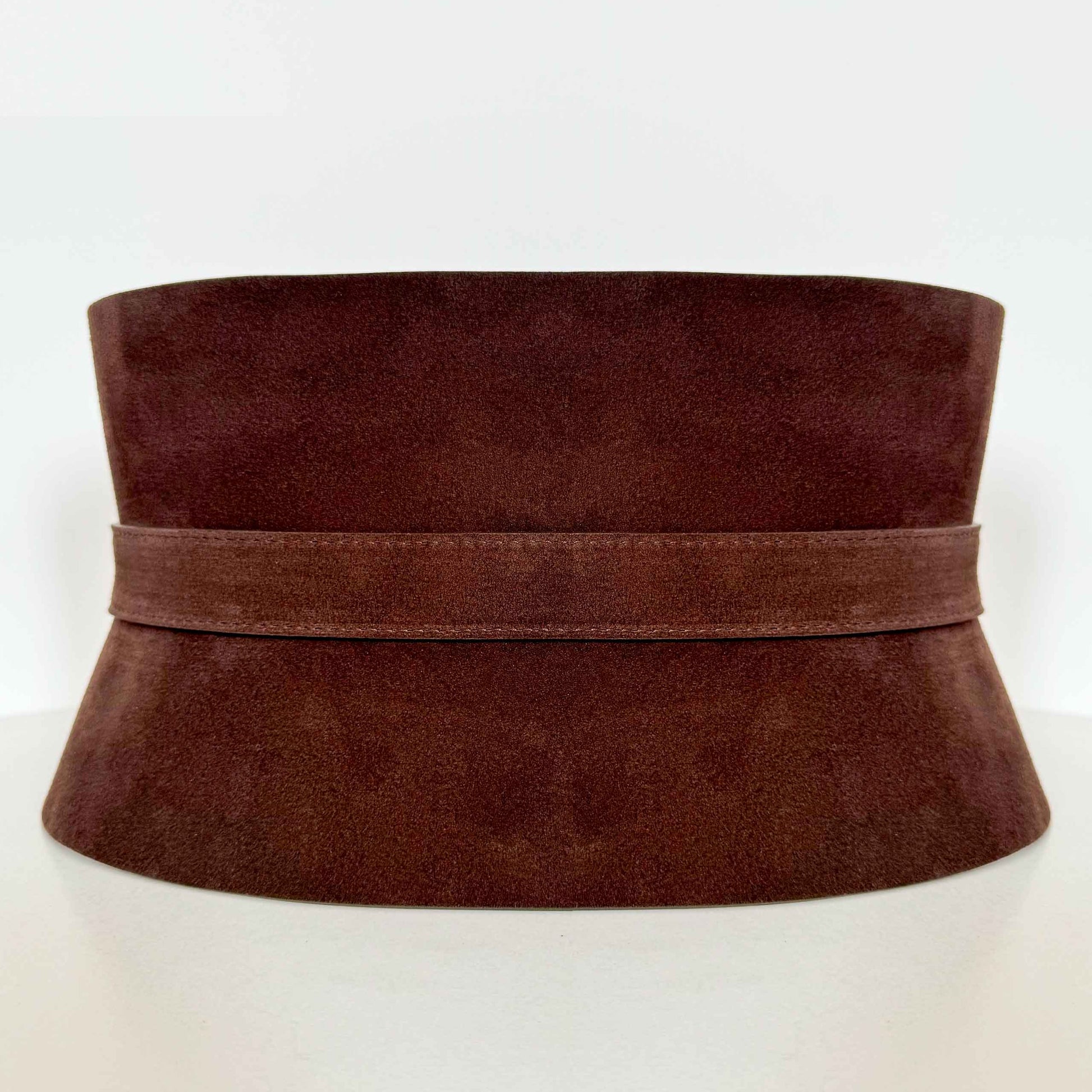 Brown leather corset belt – Wide by Aria Margo