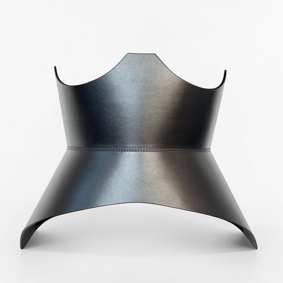Aria Margo black Italian leather corset belt with a sculpted hourglass silhouette and high-rise design.