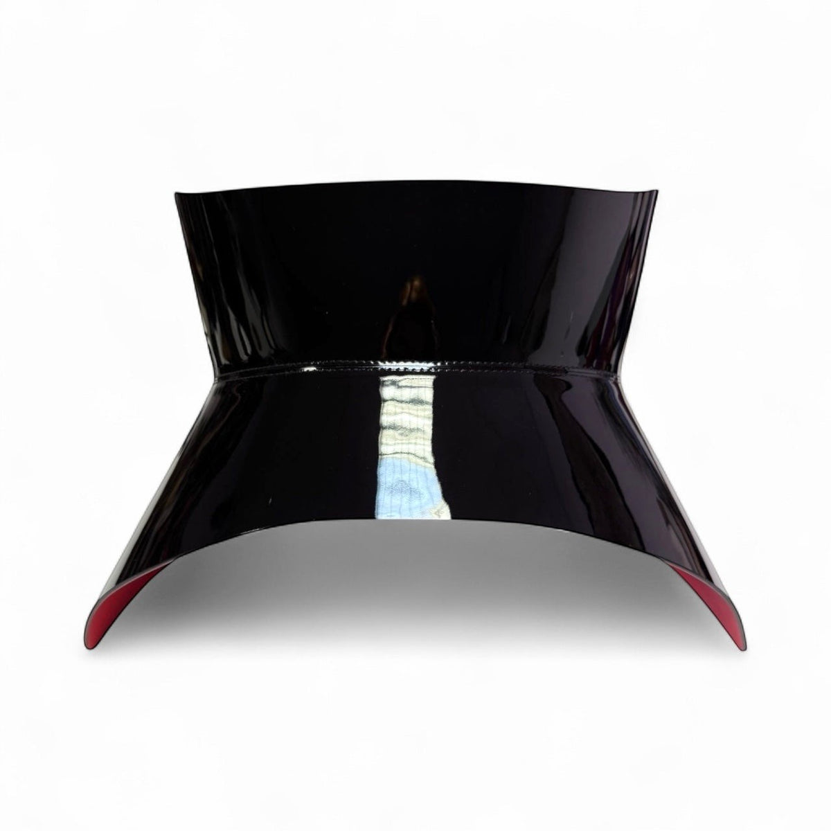 Aria Margo Hallo black patent leather corset belt with a high-shine finish and structured waist-defining shape.