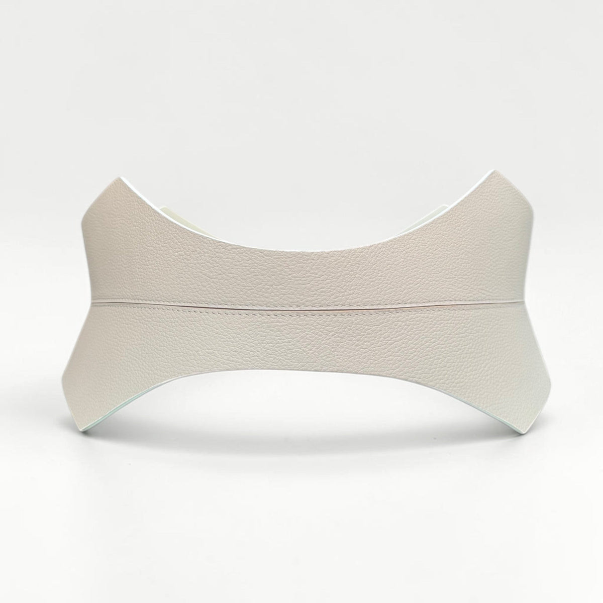 Aria Margo ivory Italian leather Thorns corset belt with a pointed silhouette for a flattering waistline.