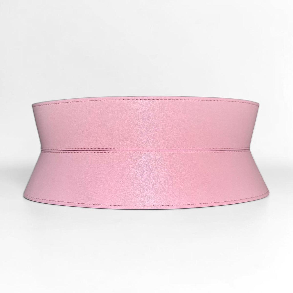 Aria Margo pale pink Italian leather corset belt with a structured, waist-defining design.