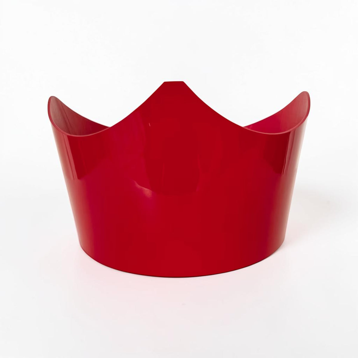 Aria Margo red patent leather under-bust belt with a high-shine finish and sculpted crown design.